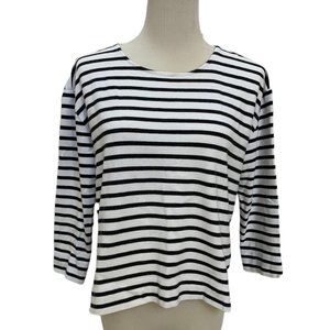 Everlane three quarters sleeve striped cotton tee, size women's XS